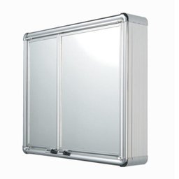 Armário de Alumínio Banheiro Sobrepor 2 Portas 47X39CM Steel - 1