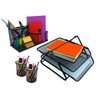 Kit Escritório Organizador Mesa Bandeja Porta Caneta Lápis Preto - 1