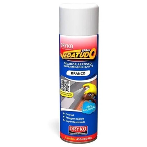 Spray Impermeabilizante Emborrachado Vedatudo Branco 400ml - Sprayimp-branco - Dryko Spray Impermeab