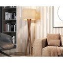 Ver imagem 1 de Abajur para Quarto Pés de Madeira Luxo Palha