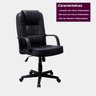 Cadeira Escritório Royal Gold Preta Pc Consultório Trabalho Poliuretano Pé Rodizio Secretaria Direto - 8