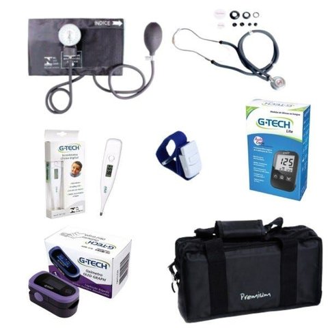 Kit Acadêmico Premium Grafite + Kit Medidor de Glicose Free Lite + Oxímetro Digital Oled - G-tech