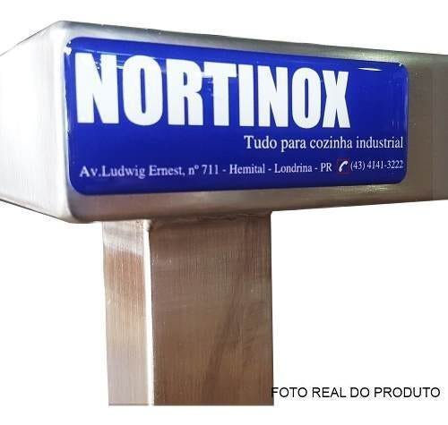 Mesa Aço Inox Profissional 180x60x90cm com Espelho Nortinox - 6