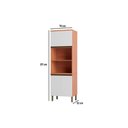 Ver imagem 2 de Torre Quente de Cozinha Paneleiro Thela Macadâmia C/ 3 Portas 70cm Freijo/branco - Telasul