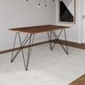 Mesa Trama Madeira e Ferro 1,40 X 0,80 Estilo Industrial Pes Preto - 2