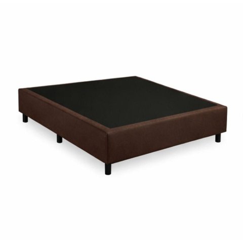 Base Cama Box Casal Suede (88x188) Reforçada - Marrom