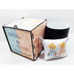 Kit Caneca Revelação + Caixa MDF + Almochaveiro - Chá de Revelação - Menina - 4