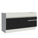 Ver imagem 1 de Balcão Pia Glamy 150Cm 2 Porta Gaveta sem Tampo Branco Preto