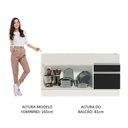 Ver imagem 4 de Balcão Pia Glamy 150Cm 2 Porta Gaveta sem Tampo Branco Preto