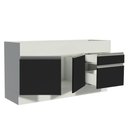Ver imagem 2 de Balcão Pia Glamy 150Cm 2 Porta Gaveta sem Tampo Branco Preto