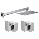Ver imagem 1 de Kit Ducha Chuveiro Slim 20x20 Gas Solar Parede + Acabamento para Registro Base Padrão Deca Inox Crom