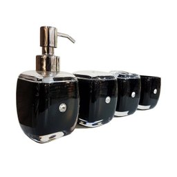 Kit Banheiro Lavabo Conjunto Porta Sabonete Líquido Escova - 3