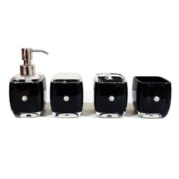 Kit Banheiro Lavabo Conjunto Porta Sabonete Líquido Escova - 7