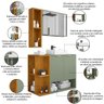 Gabinete para Banheiro com Cuba e Espelho Siesta B02 Pistache Naturalle - Lyam Decor - 4