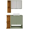 Gabinete para Banheiro com Cuba e Espelho Siesta B02 Pistache Naturalle - Lyam Decor - 3