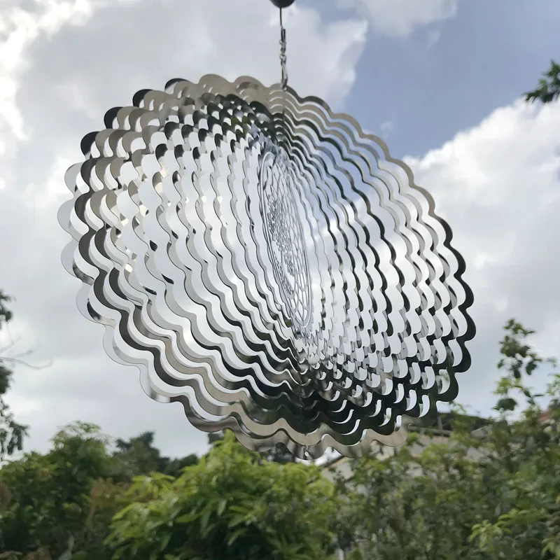 Mandala de Metal Cinza de 30 Cm de Diâmetro Jardim Sala - 3