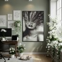 Ver imagem 2 de Quadro Decorativo Árvore de Inverno 70x50cm Mold Preta