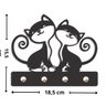 Porta Chaves Criativo Decorativo Mdf Desenho Gatos - Preto - 3