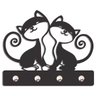 Porta Chaves Criativo Decorativo Mdf Desenho Gatos - Preto - 1
