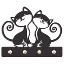 Ver imagem 1 de Porta Chaves Criativo Decorativo Mdf Desenho Gatos - Preto