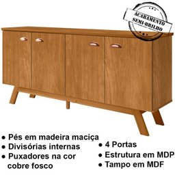 Cristaleira E Aparador Para Sala C1637X1225 Nature Tebar - 4