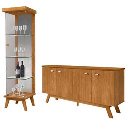 Cristaleira E Aparador Para Sala C1637X1225 Nature Tebar - 1