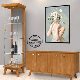 Cristaleira E Aparador Para Sala C1637X1225 Nature Tebar - 2