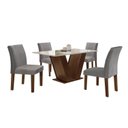 Ver imagem 3 de Conjunto Sala de Jantar Mesa 120x80cm Tampo MDF/Vidro com 4 Cadeiras Espanha Yescasa