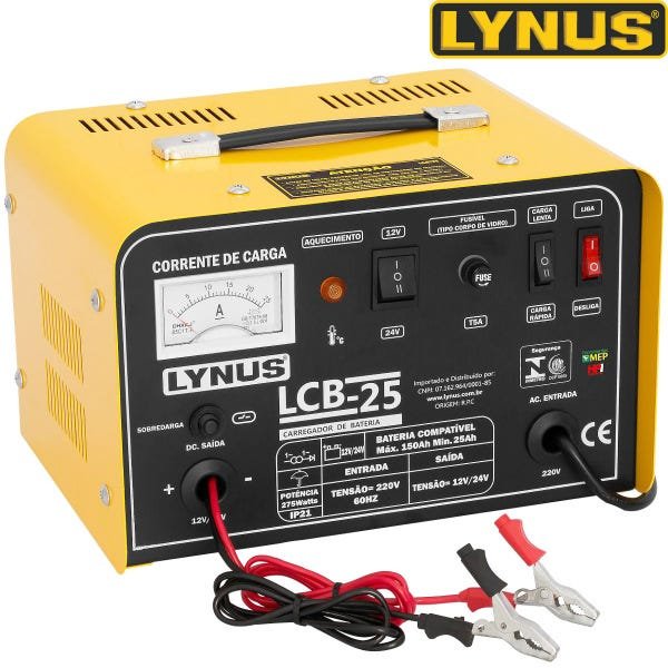 Carregador De Bateria 150a 12/24v Lcb-25 Lynus 220v