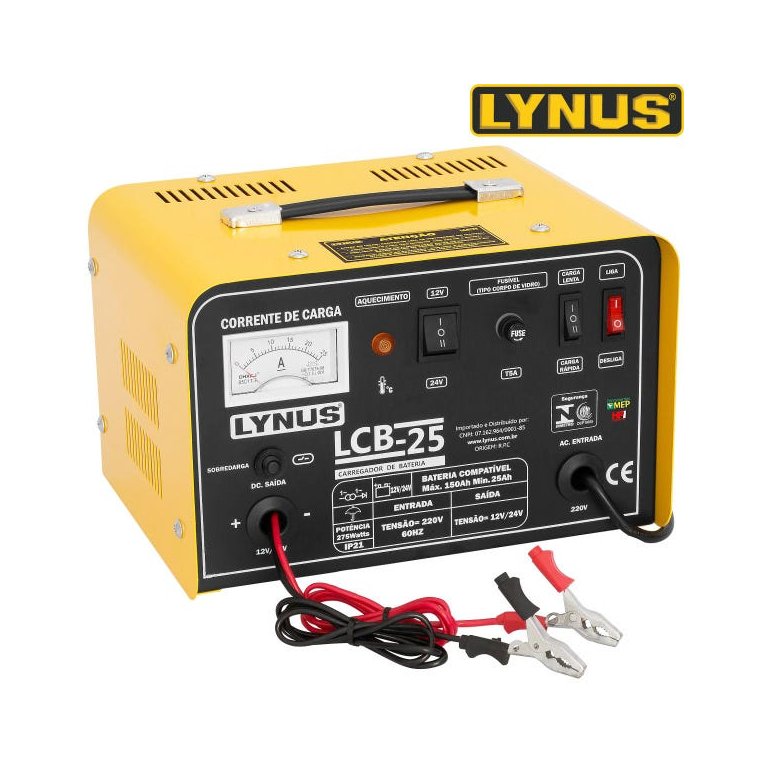 Carregador De Bateria 150a 12/24v Lcb-25 Lynus 220v