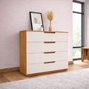 Ver imagem 1 de Cômoda Madri 4 Gavetas Creme/freijó - Politorno