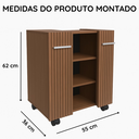 Ver imagem 5 de Gabinete para Pia de Coluna com Nichos e Duas Portas Premium - Freijó