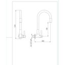 Ver imagem 2 de Torneira de Parede Preta e Dourada Flexível Bica Móvel 1/4 de Volta 3068 C55