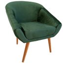 Ver imagem 1 de Poltrona Giovana em Sued Premium: Verde Musgo Pés Madeira Claro