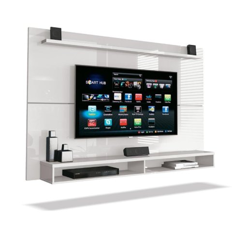 Painel para Tv até 65" com Prateleira 1,80m Max Branco