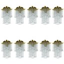 Ver imagem 1 de Kit 10 Lustre Plafon de Cristal Acrilico Spark Dourado