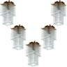 Kit 5 Lustre Plafon de Cristal Acrilico Spark Cobre - 1