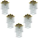 Ver imagem 1 de Kit 5 Lustre Plafon de Cristal Acrilico Spark Dourado