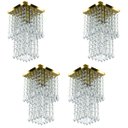 Ver imagem 1 de Kit 4 Lustre Plafon de Cristal Acrilico Spark Dourado