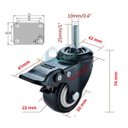 Ver imagem 3 de Kit 4 Rodizio Giratório 50mm Espiga e Freio Glebf.210.Bp.E