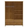Guarda-roupa Casal 4 Portas Espelhos 4 Gavetas Freijó Prata Madeira Pinus com Mdf - Finestra - 4