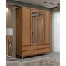 Guarda-roupa Casal 4 Portas Espelhos 4 Gavetas Freijó Prata Madeira Pinus com Mdf - Finestra - 1
