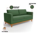 Ver imagem 4 de Sofá 03 Lugares Juliette Base Madeira Castanho Cor Verde