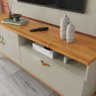 Rack com Painel Sirius 1.4 para Sala Tv 55 Polegadas - 3 Cores:off White/cinamomo - 4