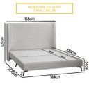 Ver imagem 3 de Kit Cabeceira e Base Cama Box Orgânica Montreal 144x205cm Casal Bouclê - Sofa Store:bouclê Cinza Cla
