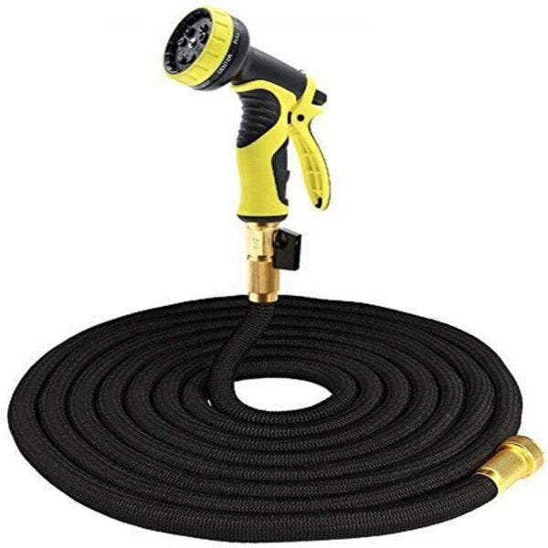 MANGUEIRA EXPANSIVEL BLACK MAGIC 15 METROS MAGICA FLEXIVEL COMPLETA COM ENCAIXE DOURADO ESGUICHO - 4