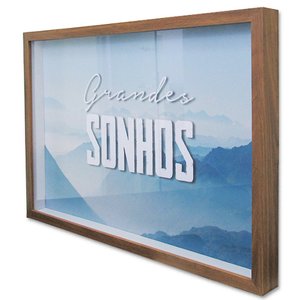 Quadro Cofre Porta Objetos Grandes Sonhos TaColado Moldura Madeira