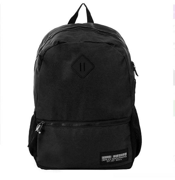 Mochila Unissex Juvenil Bolso Frontal Com Porta Squeeze - Preto - 1