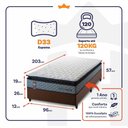 Ver imagem 2 de Conjunto Cama Box Espuma Chicago Cinza Solteirão 96x203x57
