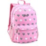 Mochila Feminina Escolar Universitária Estampa Corações - Rosa - 1